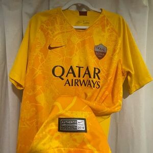 2018 2019 Nike AS Roma Third Yellow Jersey Kit